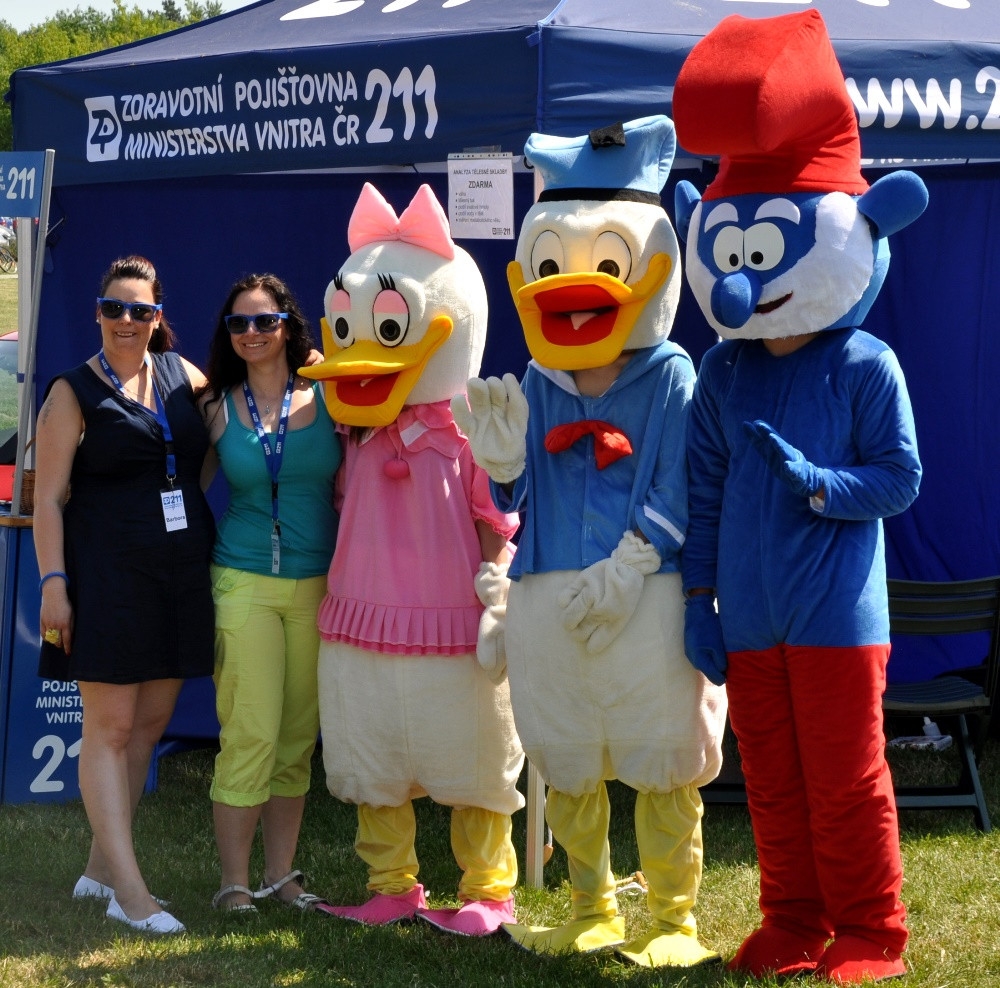 Maskoti šmoula, donald, deisy